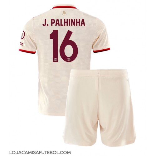 Camisa de Futebol Bayern Munich Joao Palhinha #16 Equipamento Alternativo Infantil 2024-25 Manga Curta (+ Calças curtas)